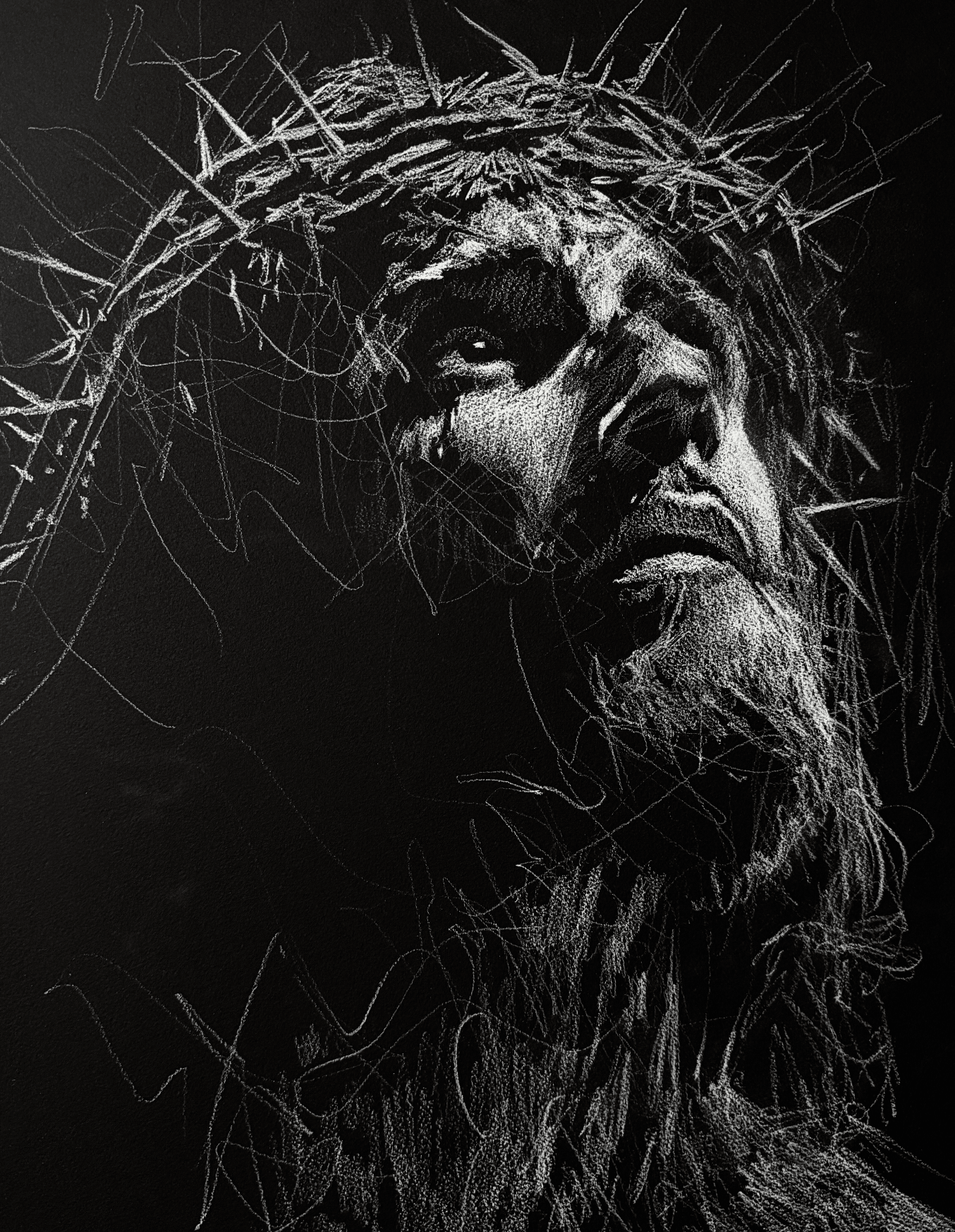 What Love Endured | Original Charcoal on Canvas - Mad Charcoal
