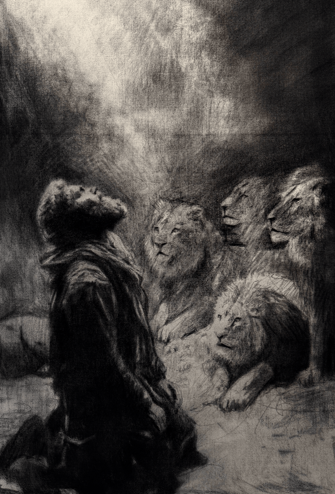 Where Fear Lost Its Voice | Original Charcoal on Canvas - Mad Charcoal