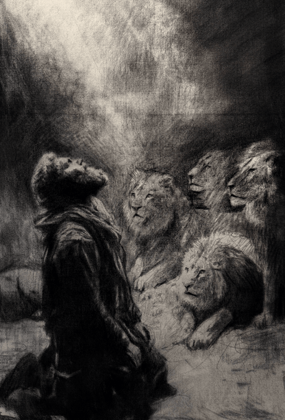 Where Fear Lost Its Voice | Original Charcoal on Canvas - Mad Charcoal