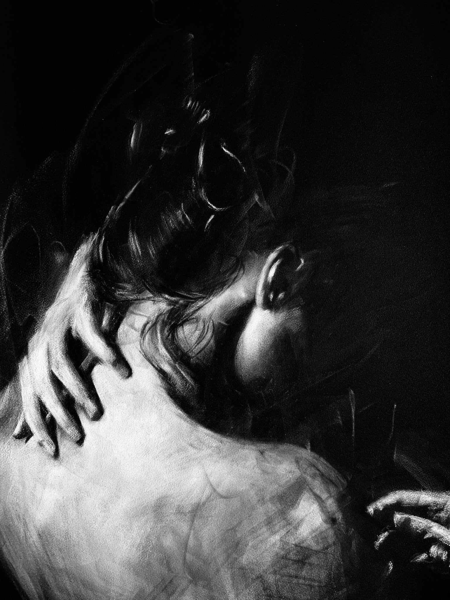 White On Black Portrait | Postcard Set - Mad Charcoal