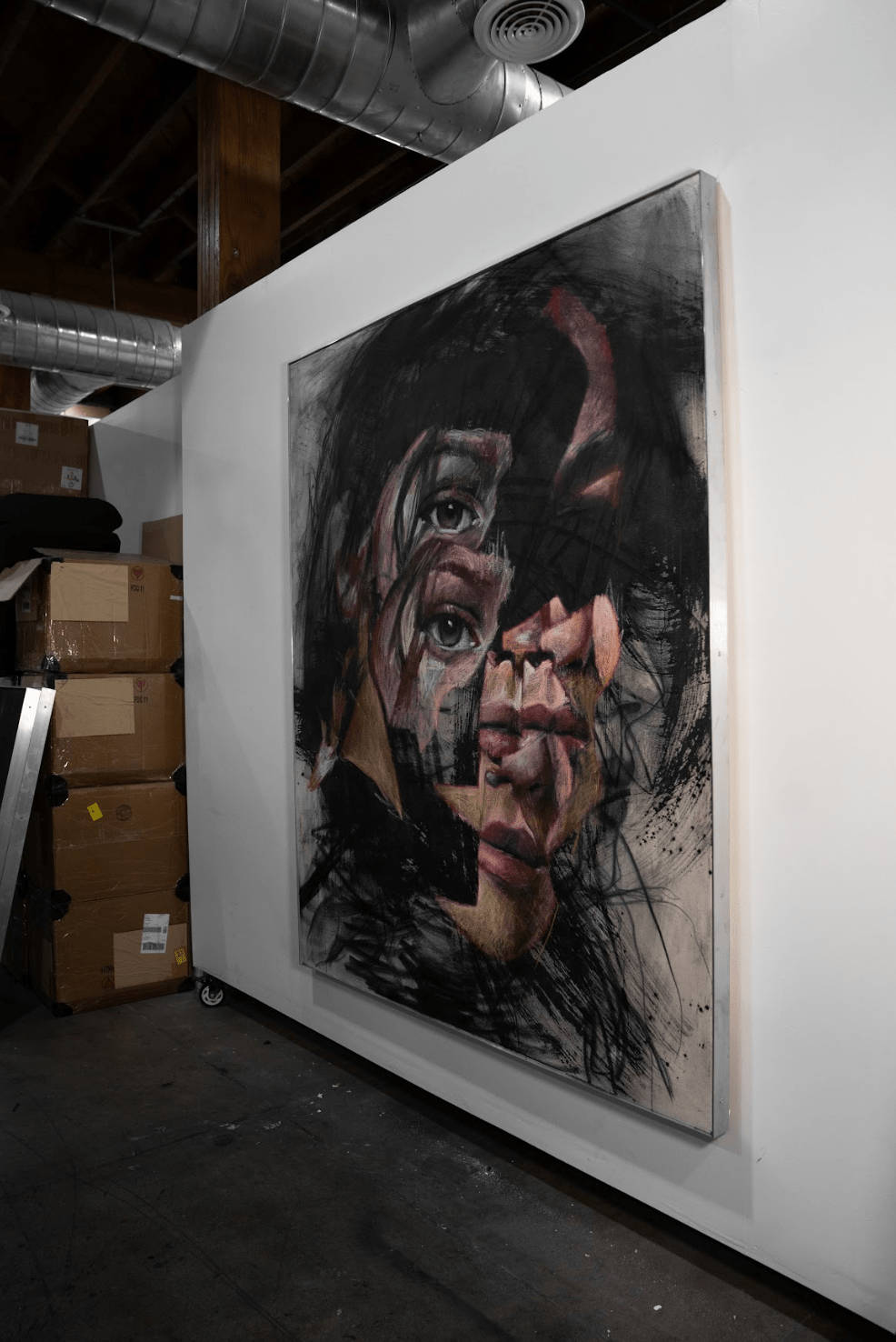 Within the Redemption | Original Charcoal and Oil Pastel on Canvas - Mad Charcoal