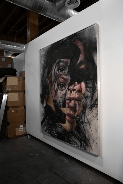 Within the Redemption | Original Charcoal and Oil Pastel on Canvas - Mad Charcoal