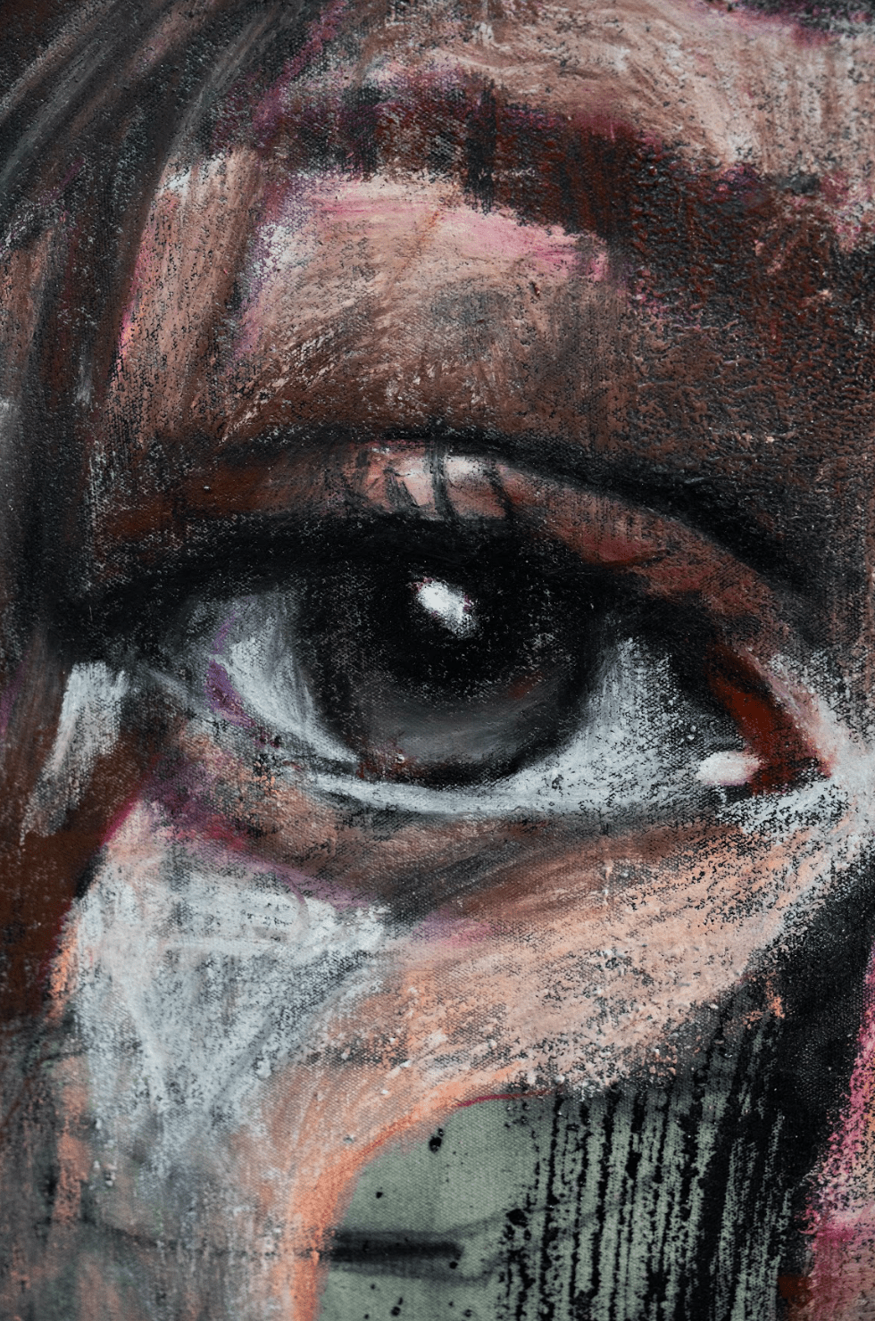Within the Redemption | Original Charcoal and Oil Pastel on Canvas - Mad Charcoal