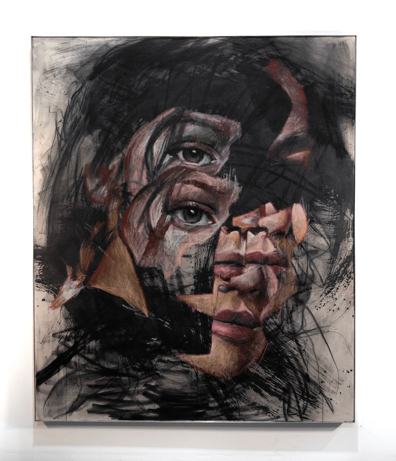 Within the Redemption | Original Charcoal and Oil Pastel on Canvas - Mad Charcoal