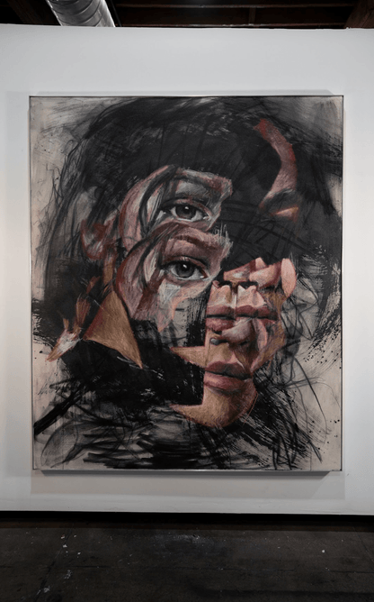 Within the Redemption | Original Charcoal and Oil Pastel on Canvas - Mad Charcoal